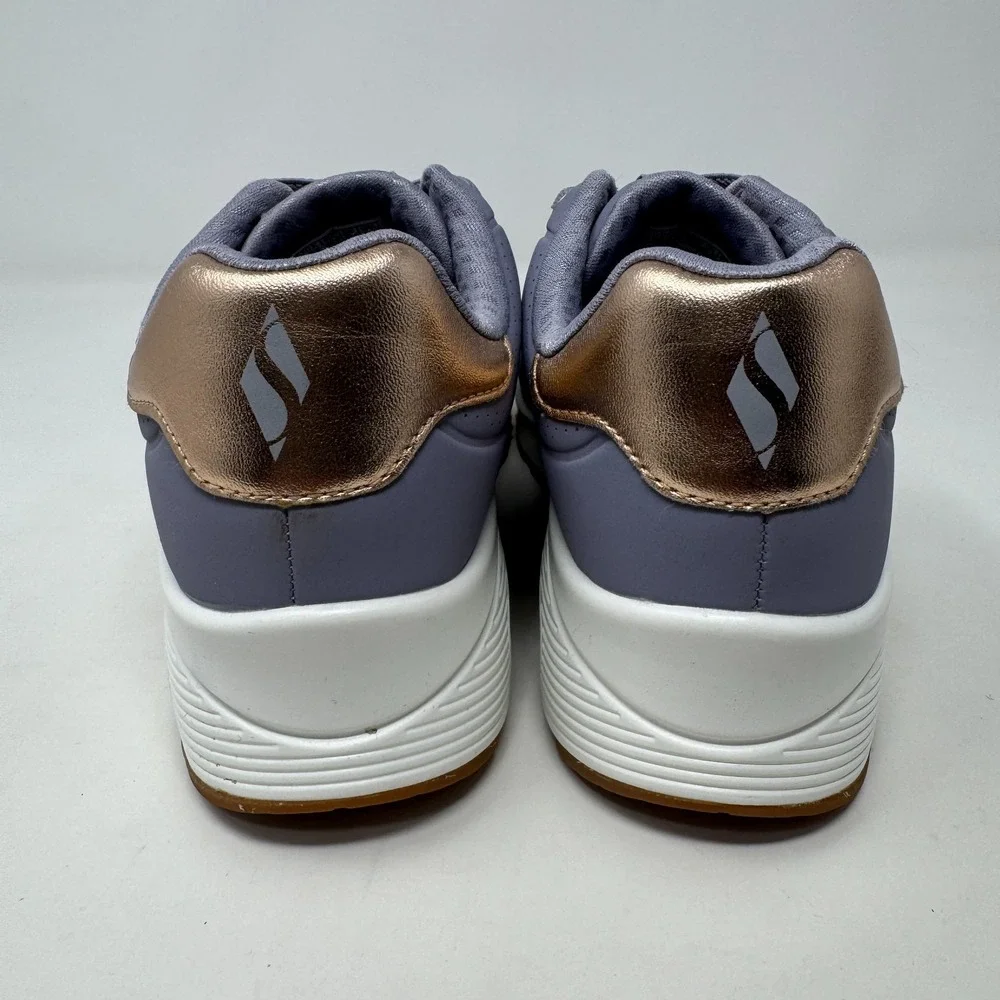 Skechers‎ Uno Shimmer Away Shoes Sneakers Wedge Heel Purple Women's Size 5.5